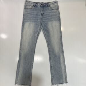 Richie Le Jeans Men’s 32x32 Light Blue Tapered Fit Distressed Denim Streetwear
